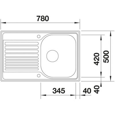 Zlewozmywak stalowy 78x50 cm 514104 Blanco Tipo 45 S Compact