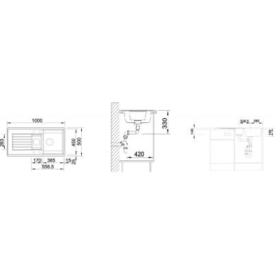 Zlewozmywak granitowy 100x50 cm 526020 Blanco Zia 6 S