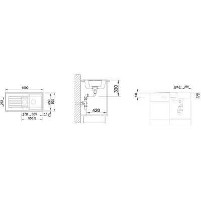 Zlewozmywak granitowy 100x50 cm 526021 Blanco Zia 6 S