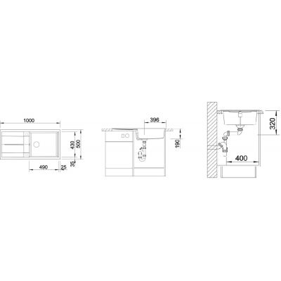 Zlewozmywak granitowy 100x50 cm czarny 525931 Blanco Metra XL 6 S