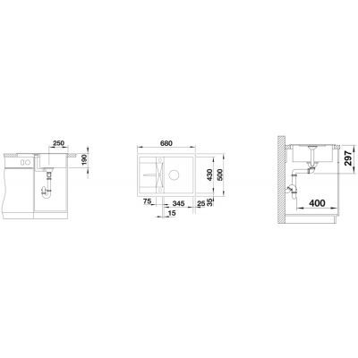 Zlewozmywak granitowy 68x50 cm 519561 Blanco Metra 45 S Compact