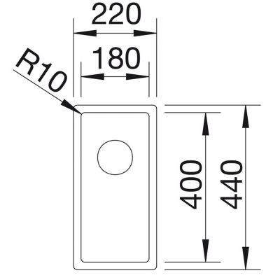 Zlewozmywak stalowy 44x22 cm 521564 Blanco Claron 180-IF