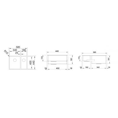 Zlewozmywak stalowy 58.5x44 cm 521608 Blanco Claron 340/180-IF