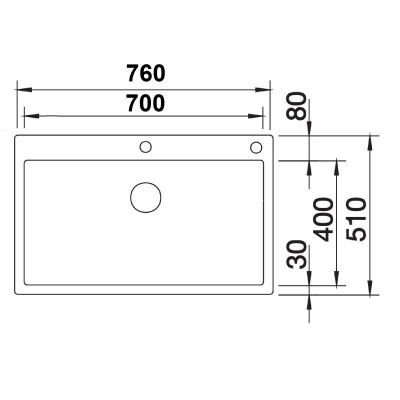 Zlewozmywak stalowy 76x51 cm 521634 Blanco Claron 700-IF/A