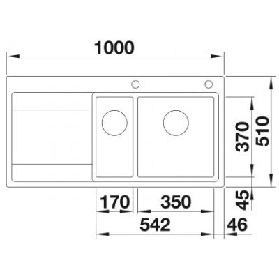 Zlewozmywak stalowy 100x51 cm 521661 Blanco Divon II 6S-IF