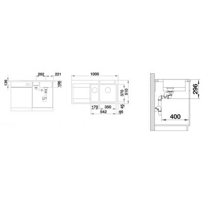 Zlewozmywak stalowy 100x51 cm 521662 Blanco Divon II 6S-IF