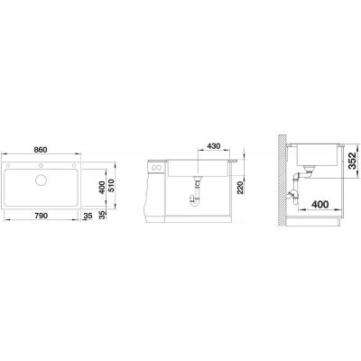 Zlewozmywak granitowy 86x51 cm 521816 Blanco Naya XL 9
