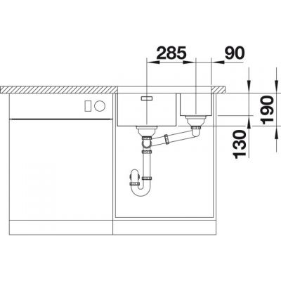 Zlewozmywak stalowy 58.5x44 cm 522977 Blanco Andano 340/180-U