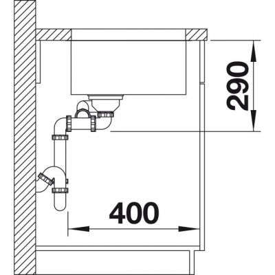 Zlewozmywak stalowy 58.5x44 cm 522977 Blanco Andano 340/180-U