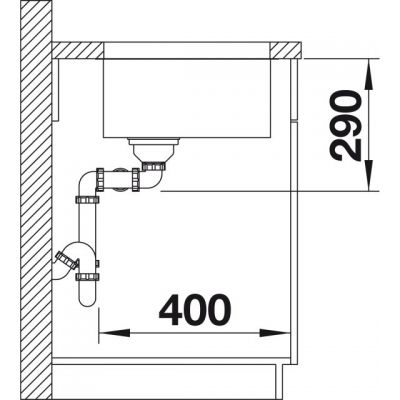 Zlewozmywak stalowy 86.5x44 cm stal 522987 Blanco Andano 400/400-U