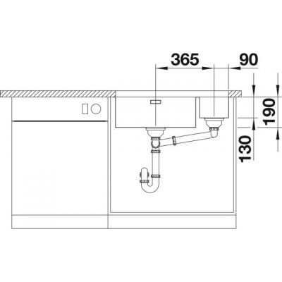 Zlewozmywak stalowy 74x44 cm stal 522991 Blanco Andano 500/180-U