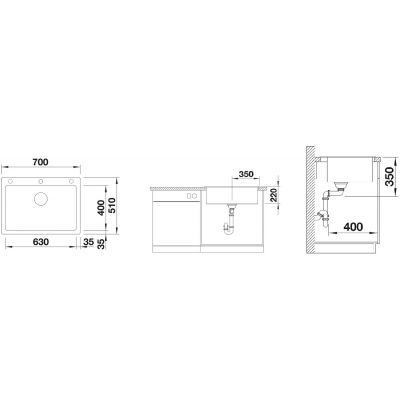 Zlewozmywak granitowy 70x51 cm 523044 Blanco Pleon 8