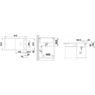 Zlewozmywak granitowy 91.5x51 cm 523205 Blanco Axia III 5 S