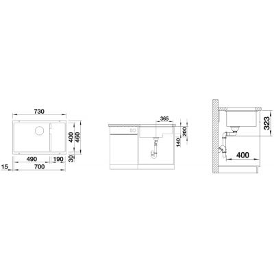 Zlewozmywak granitowy 70x40 cm brązowy 523547 Blanco Subline 700-U Level
