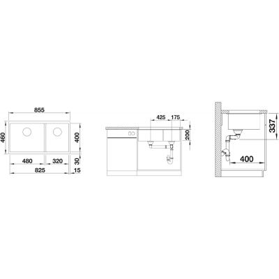 Zlewozmywak granitowy 82.5x40 cm brązowy 523593 Blanco Subline 480/320-U