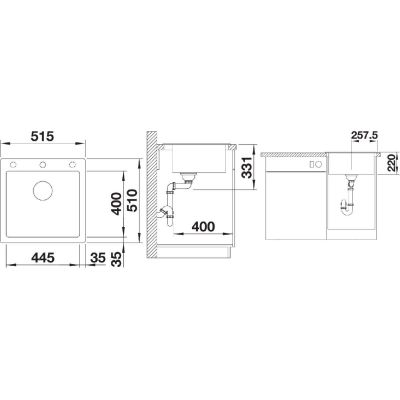 Zlewozmywak granitowy 51.5x51 cm 523683 Blanco Pleon 5