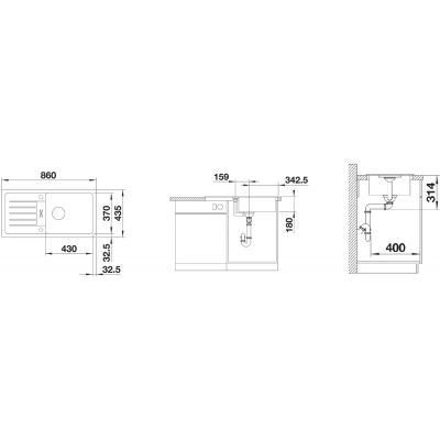 Zlewozmywak granitowy 86x43.5 cm 526082 Blanco Favum XL 6 S