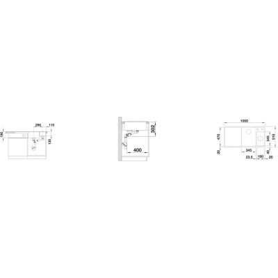 Zlewozmywak granitowy 100x51 cm 524657 Blanco Axia III 6 S