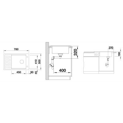 Zlewozmywak granitowy 78x50 cm 524843 Blanco Elon XL 6 S
