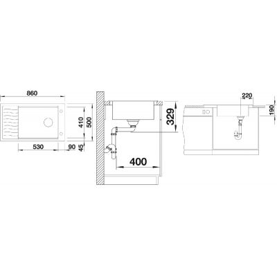 Zlewozmywak granitowy 86x50 cm 524879 Blanco Elon XL 8 S