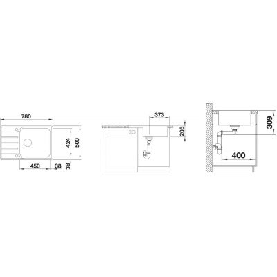 Zlewozmywak stalowy 78x50 cm 525110 Blanco Lemis XL 6 S-IF Compact