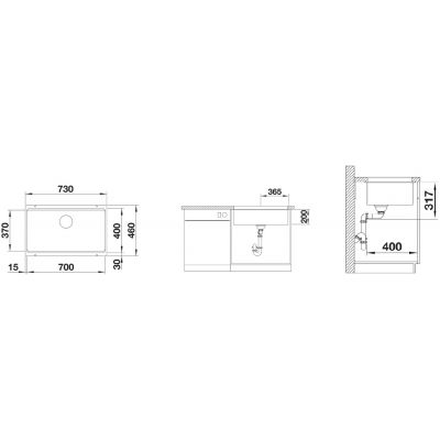Zlewozmywak granitowy 73x46 cm brązowy 525174 Blanco Etagon 700-U