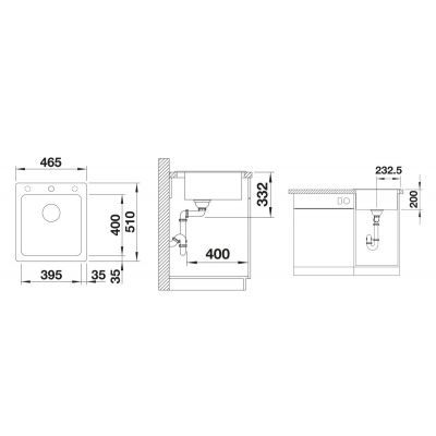 Zlewozmywak granitowy 51x46.5 cm 525222 Blanco Naya 45