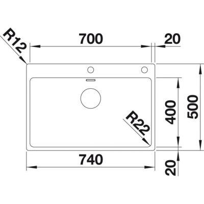 Zlewozmywak stalowy 74x50 cm 525246 Blanco Andano 700-IF/A