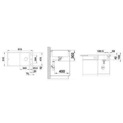 Zlewozmywak granitowy 91.5x51 cm 525845 Blanco Axia III 5 S