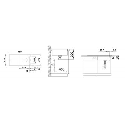 Zlewozmywak granitowy 100x51 cm 523510 Blanco Axia III XL 6 S