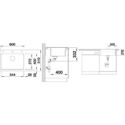 Zlewozmywak granitowy 60x51 cm czarny 525890 Blanco Etagon 6