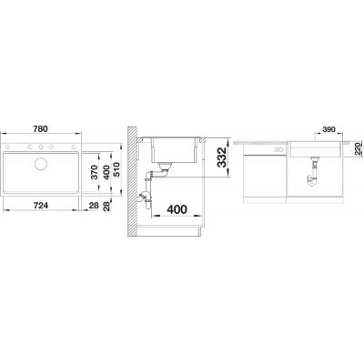 Zlewozmywak granitowy 78x51 cm 525893 Blanco Etagon 8