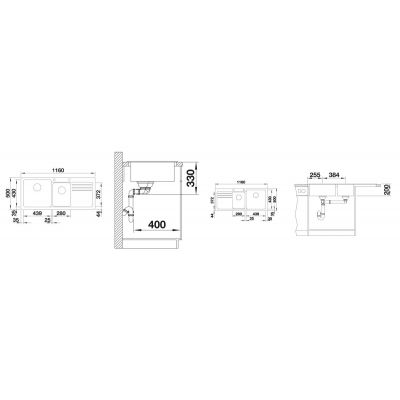 Zlewozmywak granitowy 116x50 cm 525780 Blanco Naya 8 S