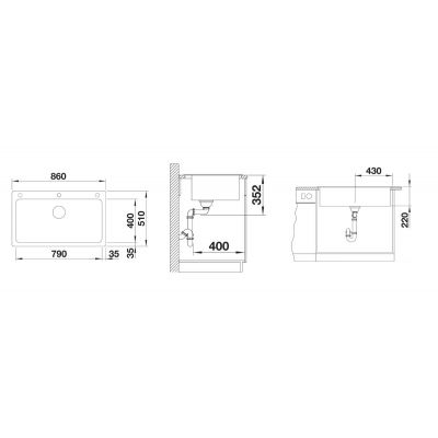 Zlewozmywak granitowy 86x51 cm 525947 Blanco Naya XL 9