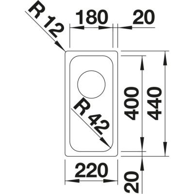 Zlewozmywak stalowy 44x22 cm stal 526113 Blanco Solis