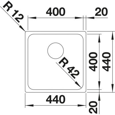 Zlewozmywak stalowy 44x44 cm 526118 Blanco Solis