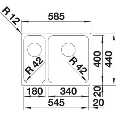 Zlewozmywak stalowy 58.5x44 cm stal 526128 Blanco Solis