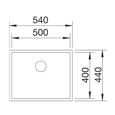 Zlewozmywak stalowy 54x44 cm grafit 526243 Blanco Zerox 500-U