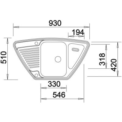 Zlewozmywak stalowy 93x51 cm 526338 Blanco Tipo 9 E