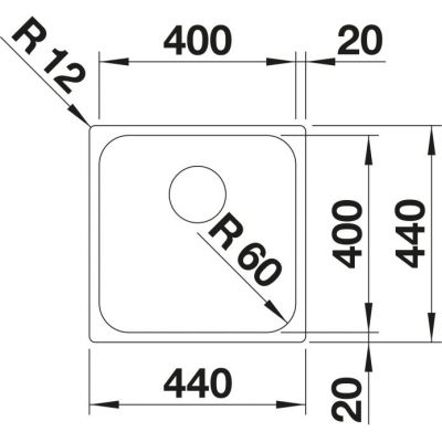 Zlewozmywak stalowy 44x44 cm 526350 Blanco Supra 400-IF