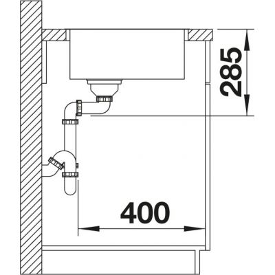 Zlewozmywak stalowy 44x44 cm 526350 Blanco Supra 400-IF