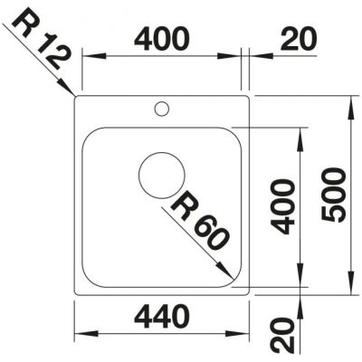Zlewozmywak stalowy 50x44 cm 526352 Blanco Supra 400-IF/A