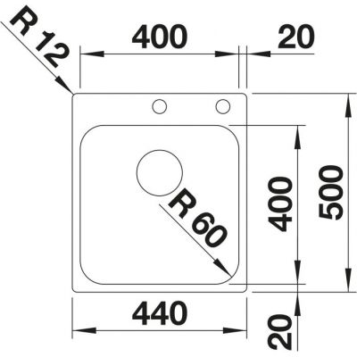 Zlewozmywak stalowy 50x44 cm 526353 Blanco Supra 400-IF/A