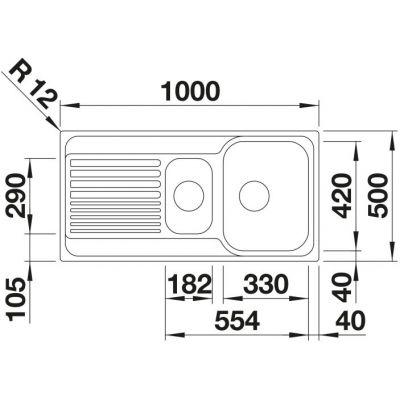 Zlewozmywak stalowy 100x50 cm 526620 Blanco Tipo II 6 S
