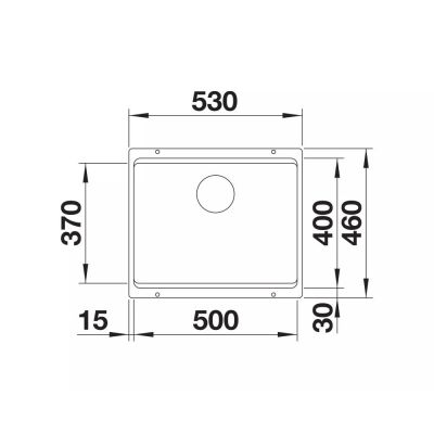 Zlewozmywak granitowy 53x46 cm czarny 527754 Blanco Etagon 500-U