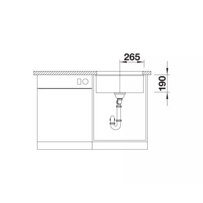 Zlewozmywak granitowy 50x40 cm czarny 527794 Blanco Subline 500-U