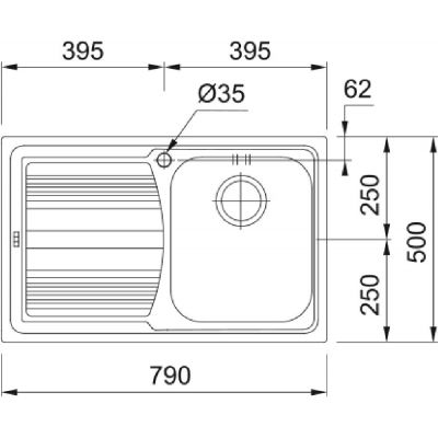 Zlewozmywak stalowy 79x50 cm stal 1010085773 Franke Logica Line