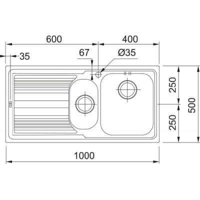 Zlewozmywak stalowy 100x50 cm stal 1010086254 Franke Logica Line