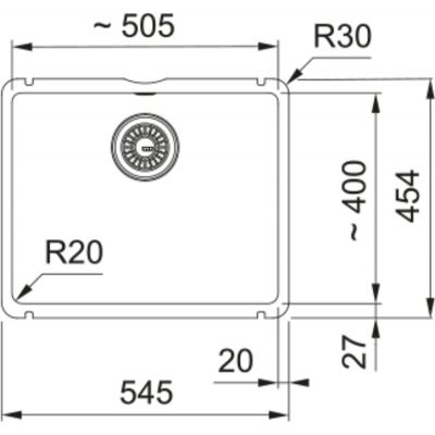 Zlewozmywak ceramiczny 50.5x40 cm 1260738292 Franke KubusX