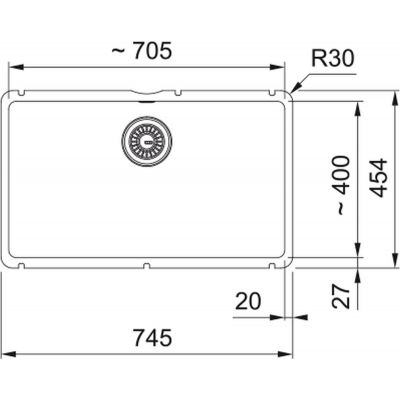 Zlewozmywak ceramiczny 70.5x40 cm biały 1260738294 Franke KubusX